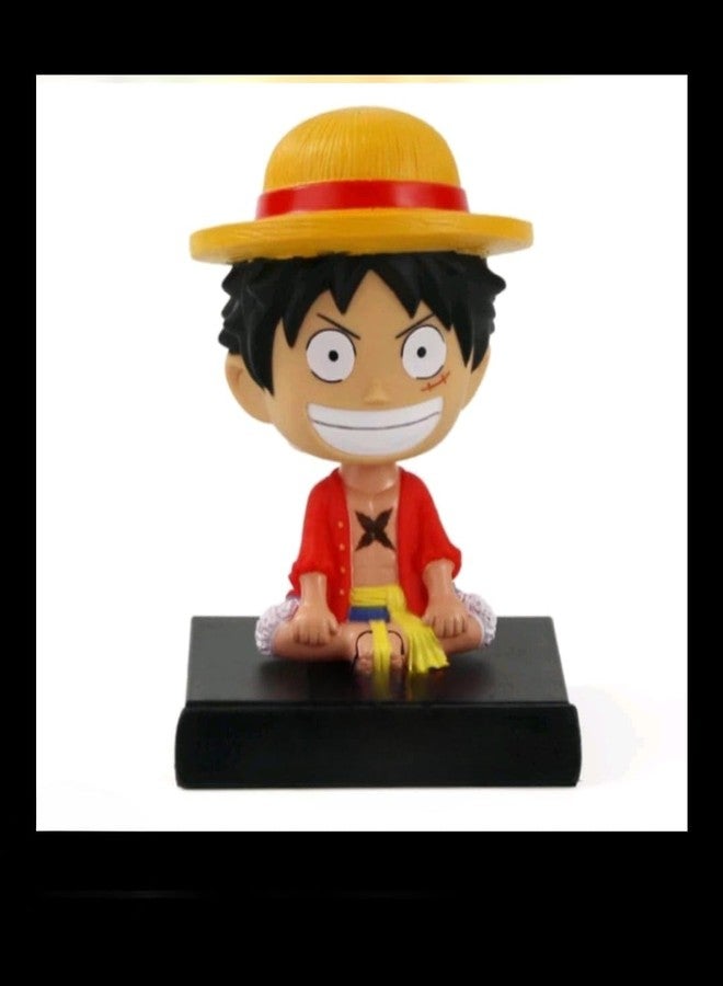 سلسلة مفاتيح مميزة، مجسم هزاز لرأس سيارة مع حامل هاتف محمول، ديكور منزلي ومكتبي (مونكي دي لوفي)